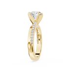 Round Cut Lab Grown Diamond Solitaire Pave Ring