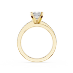 Emerald Cut Lab Grown Diamond Solitaire Pave Ring