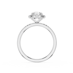 Round Cut Lab Grown Diamond Cushion Halo Ring