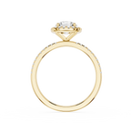Round Cut Lab Grown Diamond Cushion Halo Ring