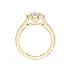 Pear Cut Lab Grown Diamond Halo Engagement Ring