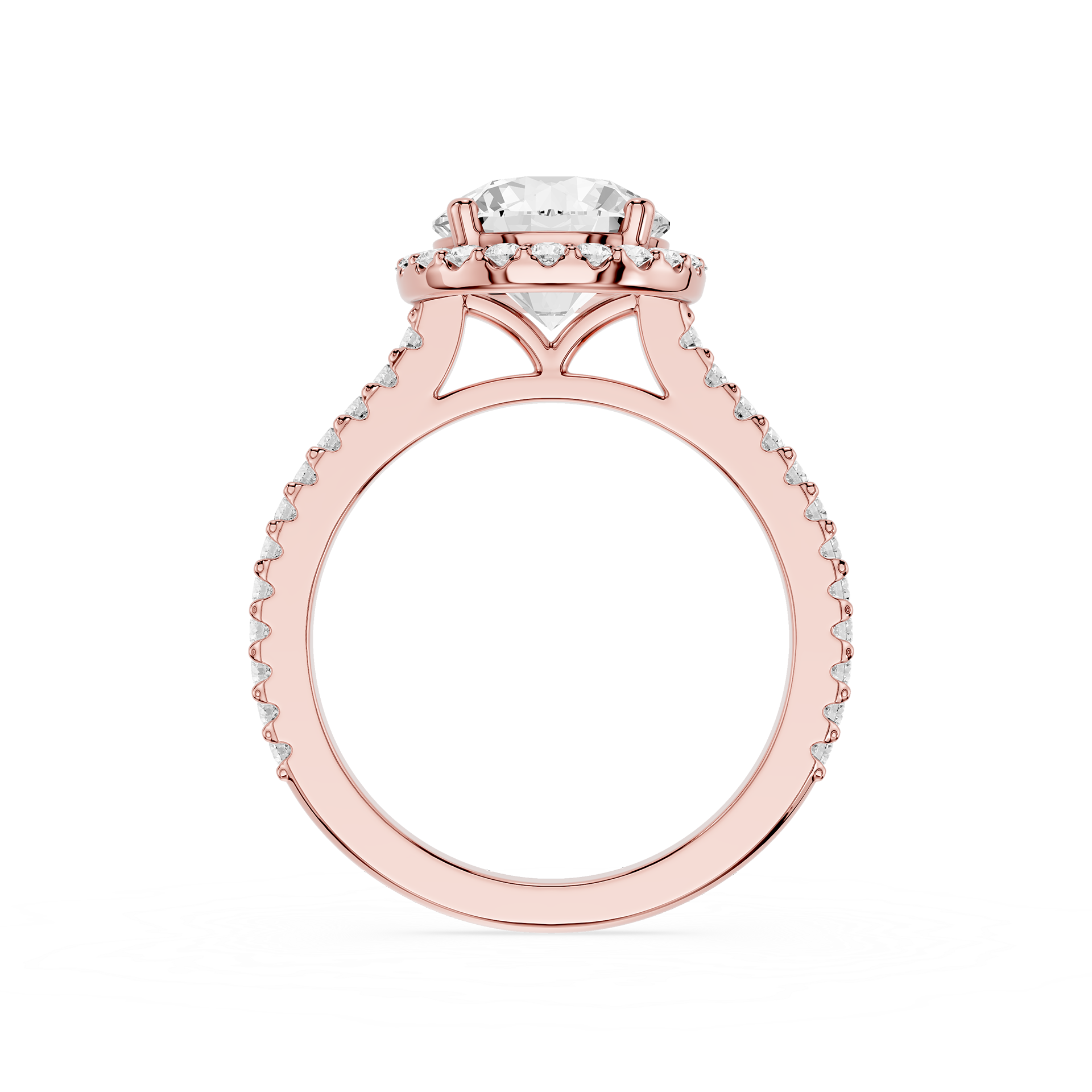 Round Cut Lab Diamond Vintage Halo Ring