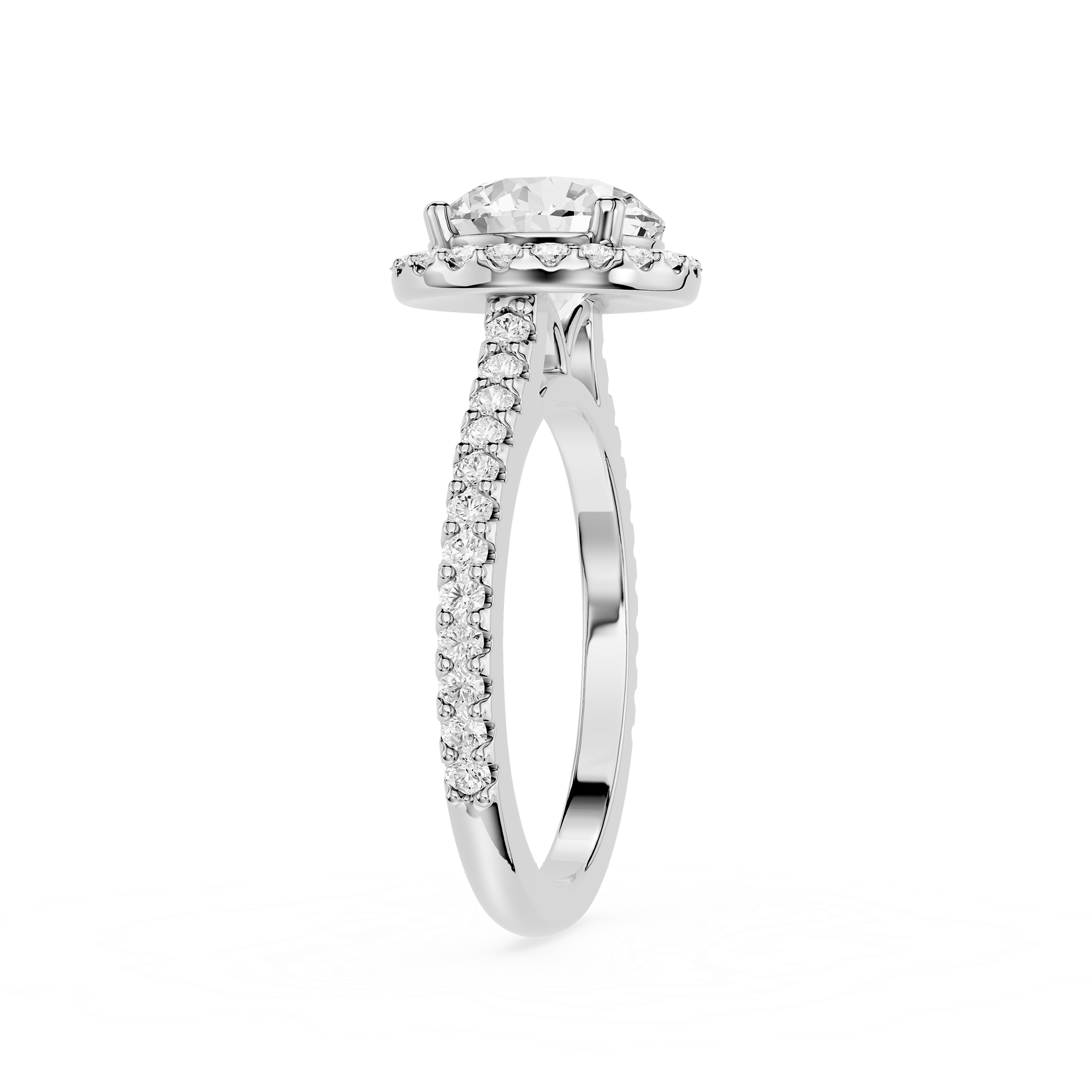 Round Cut Lab Diamond Vintage Halo Ring