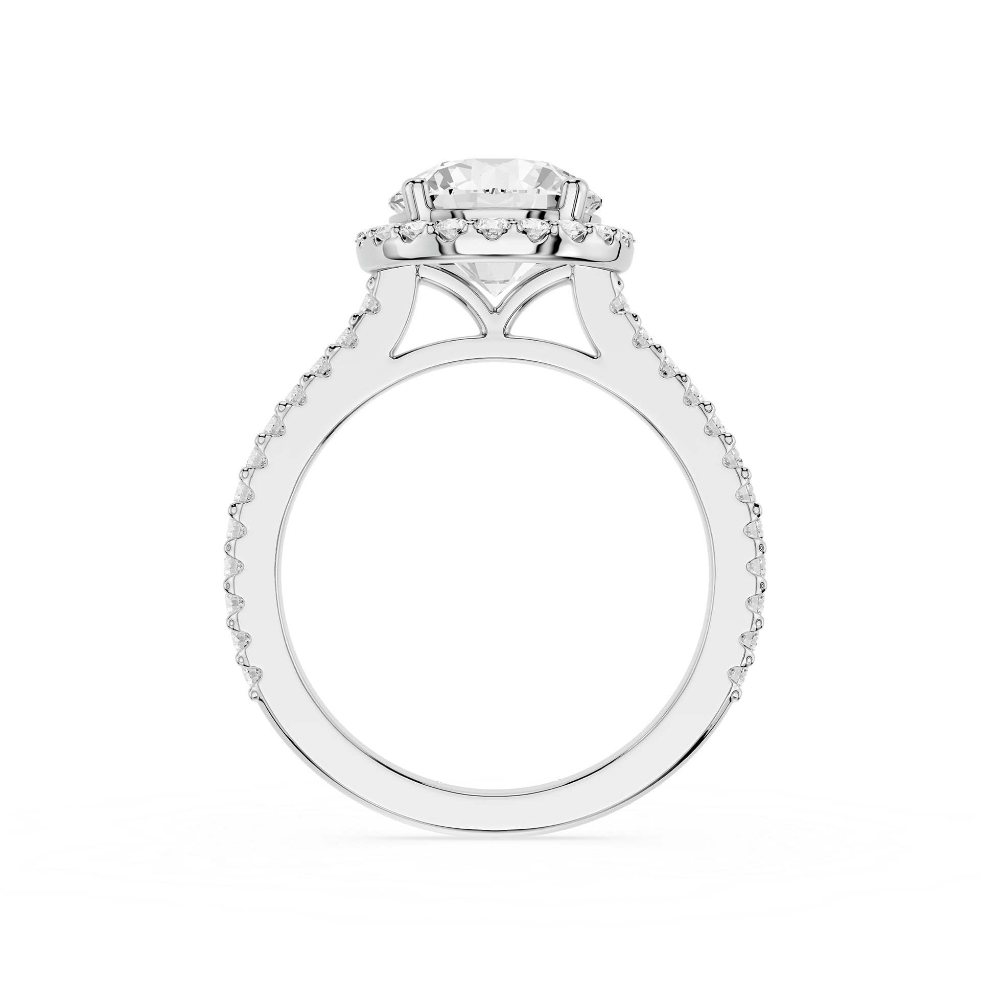 Round Cut Lab Diamond Vintage Halo Ring