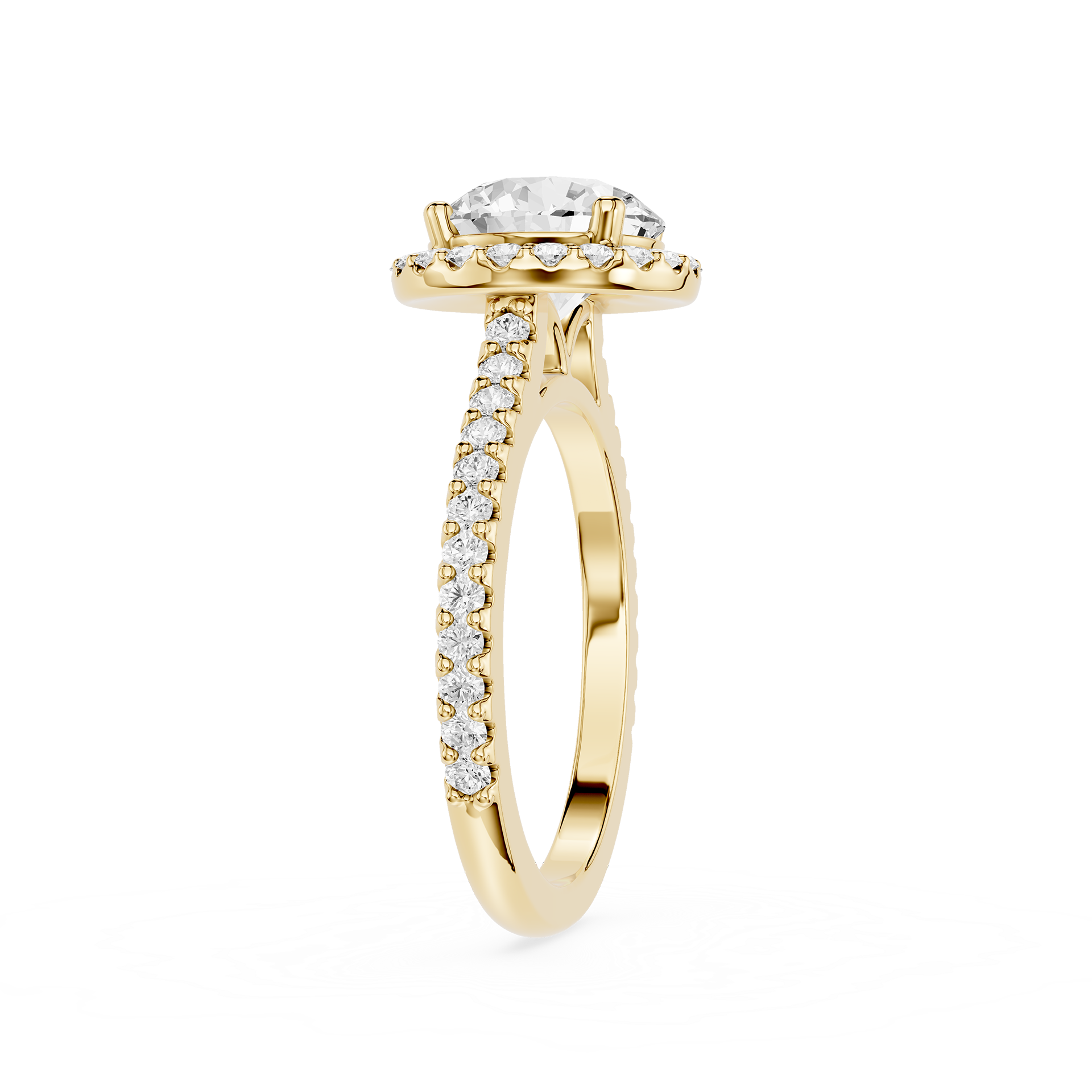 Round Cut Lab Diamond Vintage Halo Ring