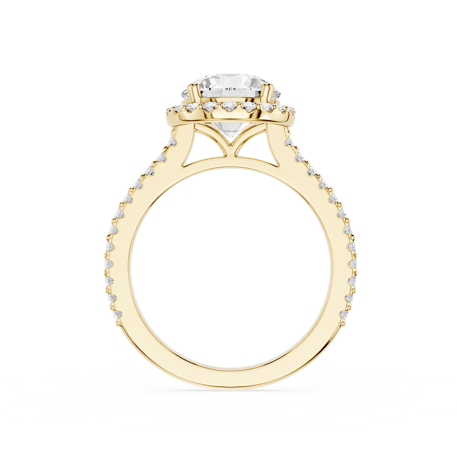 Round Cut Lab Diamond Vintage Halo Ring