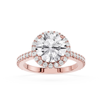 Round Cut Lab Diamond Vintage Halo Ring