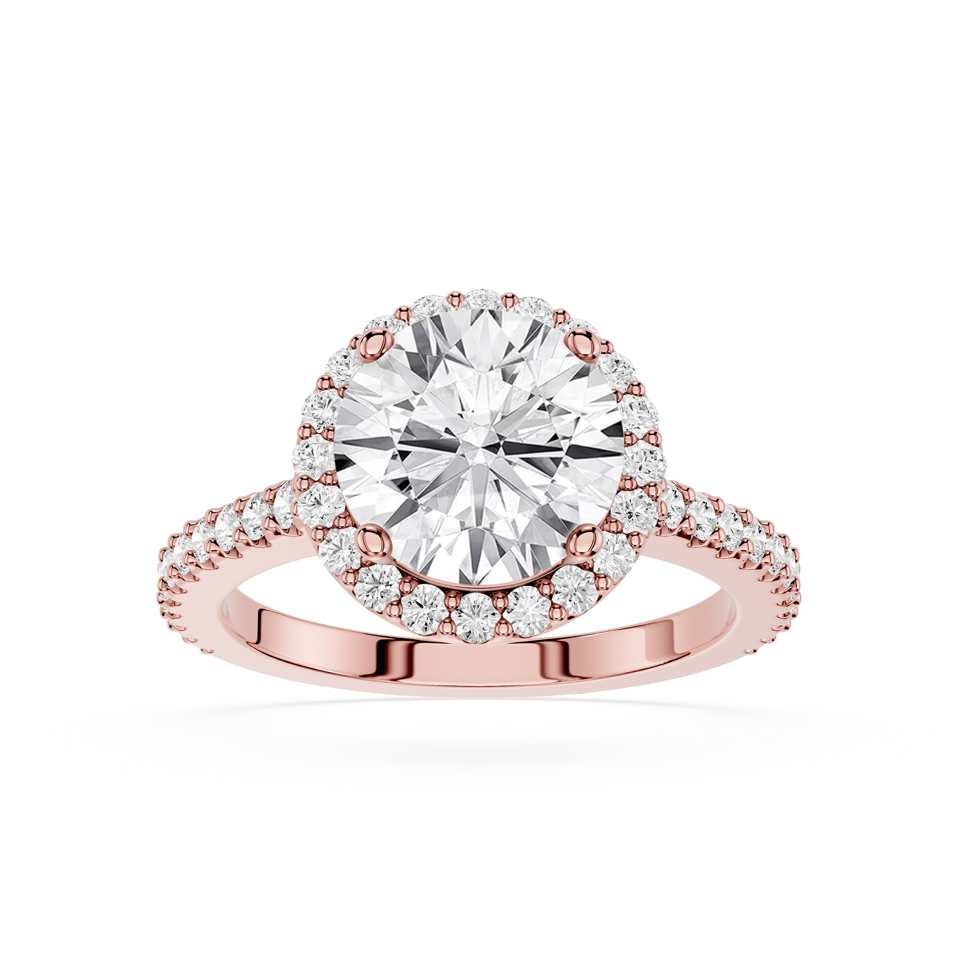 Round Cut Lab Diamond Vintage Halo Ring