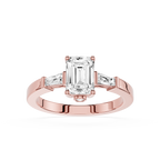 Emerald Cut Three Stone Lab Grown Diamond Ring