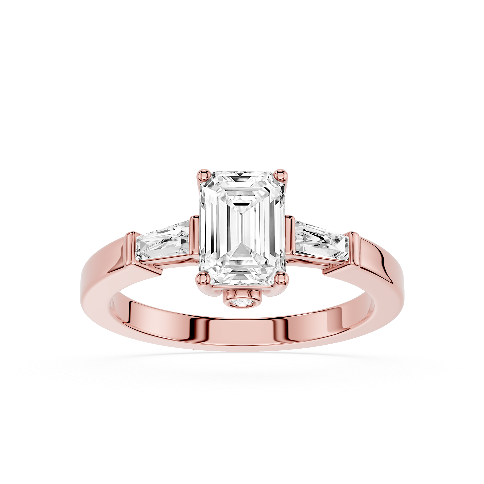 Emerald Cut Three Stone Lab Grown Diamond Ring
