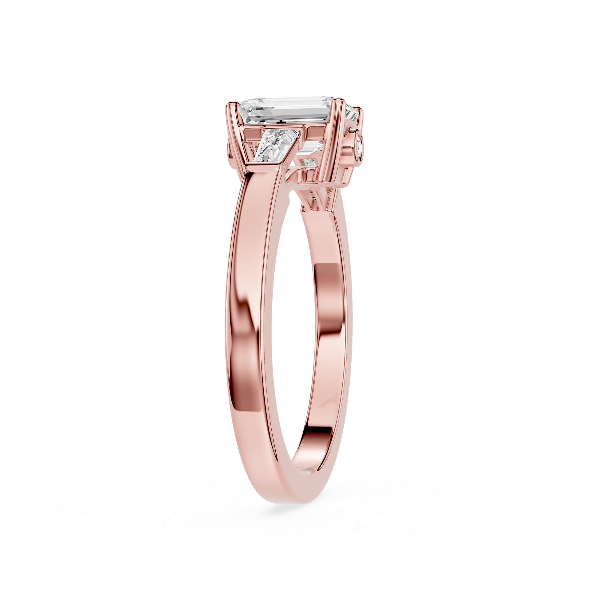 Emerald Cut Three Stone Lab Grown Diamond Ring