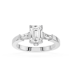 Emerald Cut Three Stone Lab Grown Diamond Ring