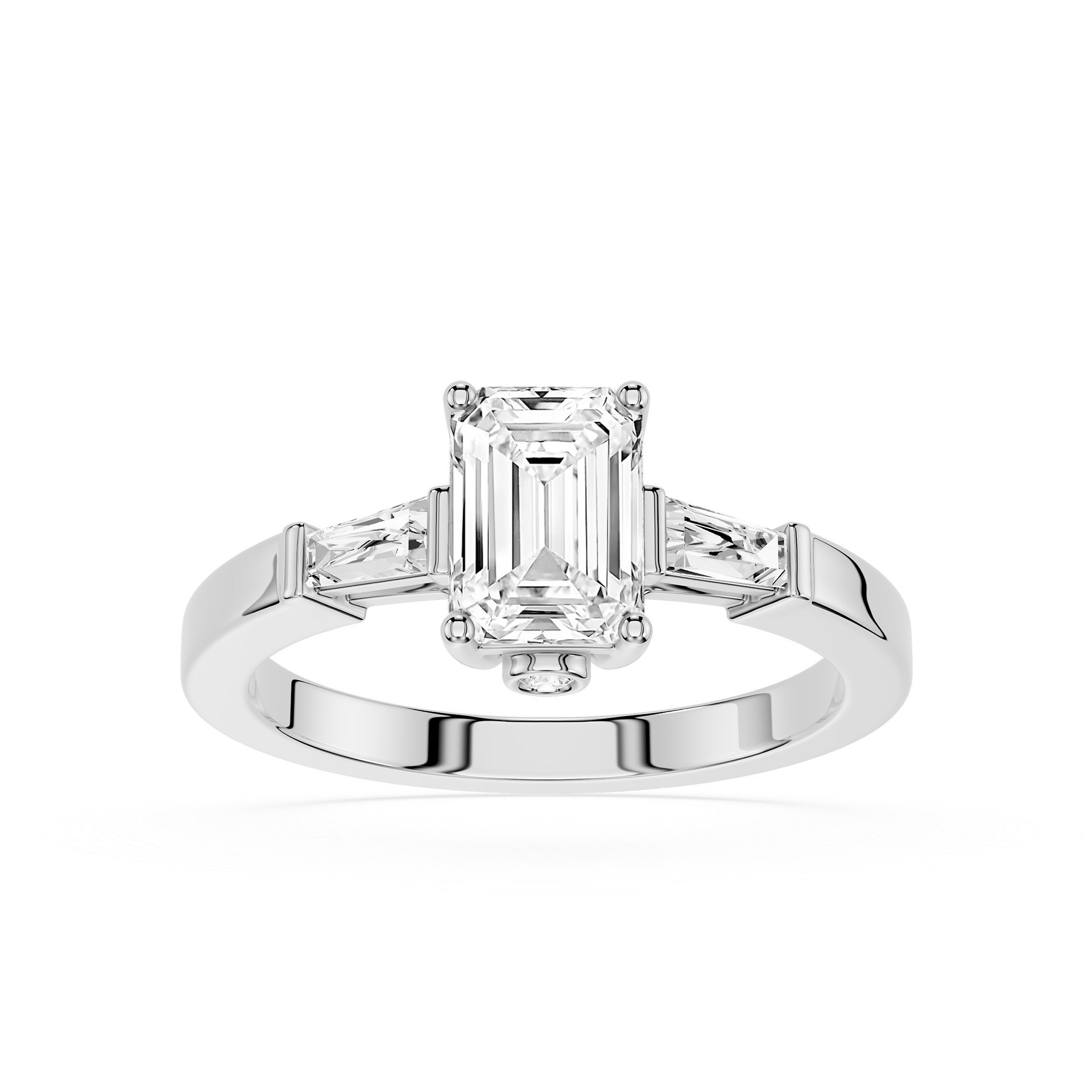 Emerald Cut Three Stone Lab Grown Diamond Ring