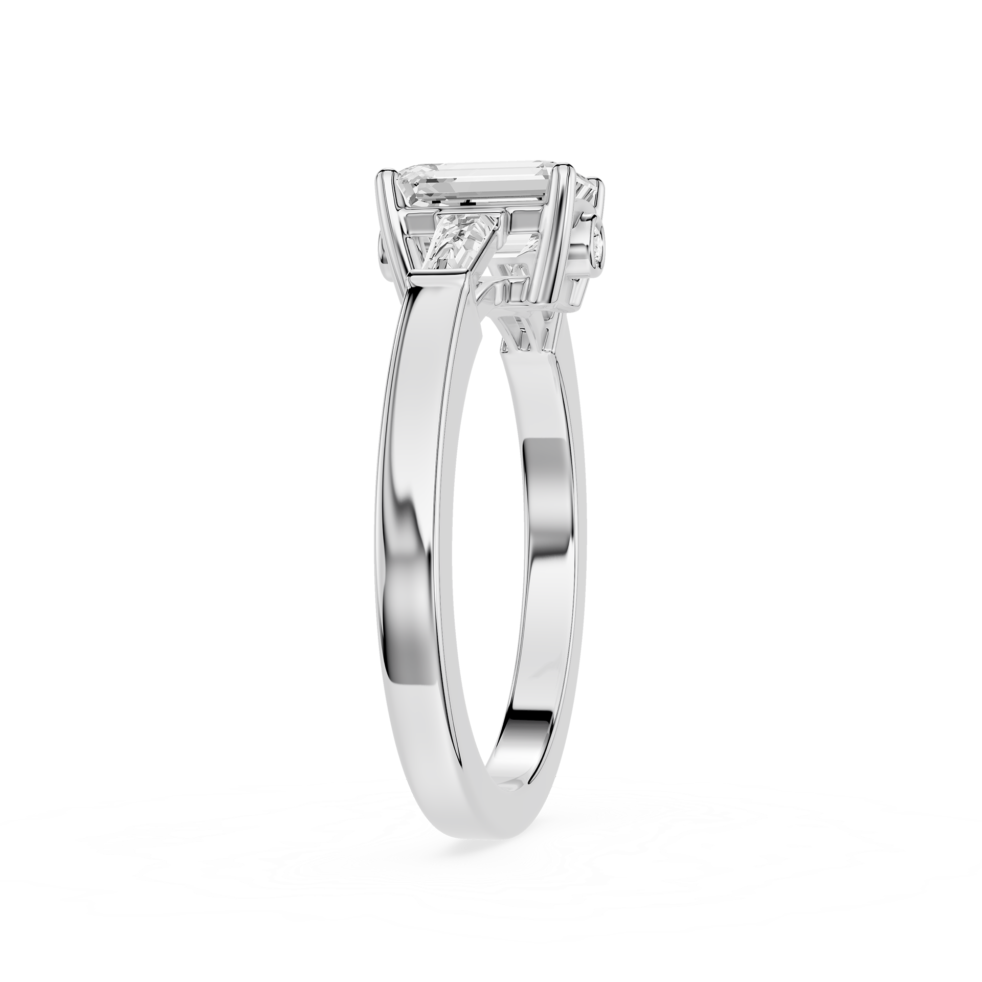 Emerald Cut Three Stone Lab Grown Diamond Ring