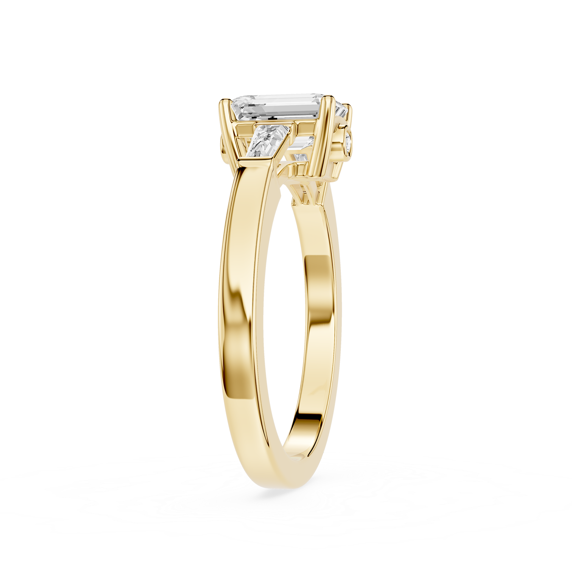Emerald Cut Three Stone Lab Grown Diamond Ring