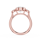 Round Lab Diamond Bezel Three Stone Ring