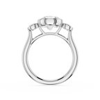 Round Lab Diamond Bezel Three Stone Ring