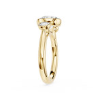 Round Lab Diamond Bezel Three Stone Ring