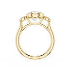 Round Lab Diamond Bezel Three Stone Ring