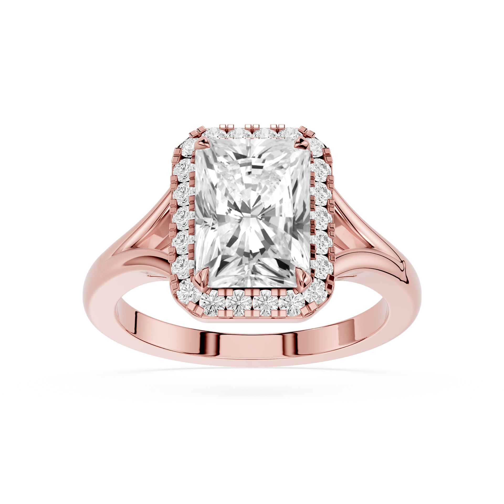 Radiant Halo Lab Grown Diamond Engagement Ring