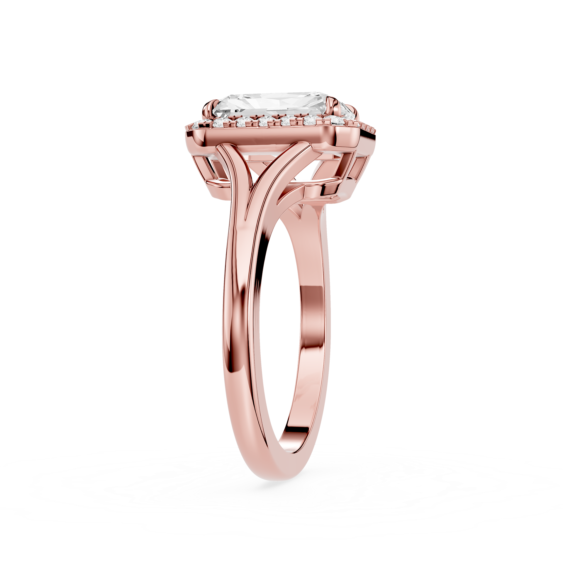 Radiant Halo Lab Grown Diamond Engagement Ring