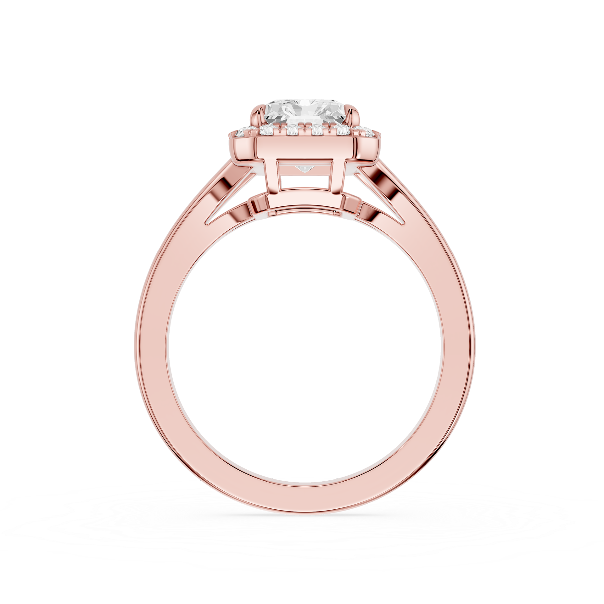 Radiant Halo Lab Grown Diamond Engagement Ring
