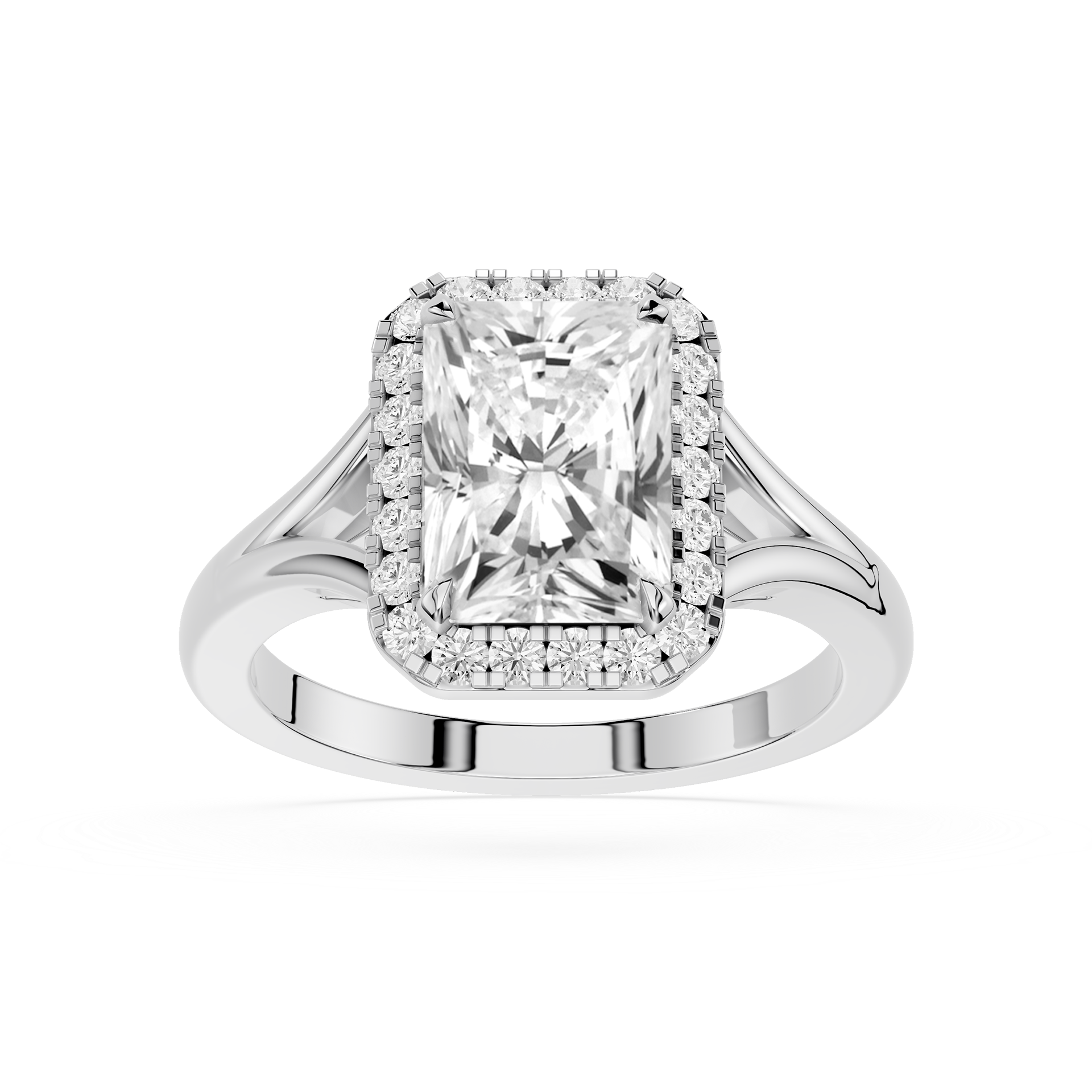 Radiant Halo Lab Grown Diamond Engagement Ring