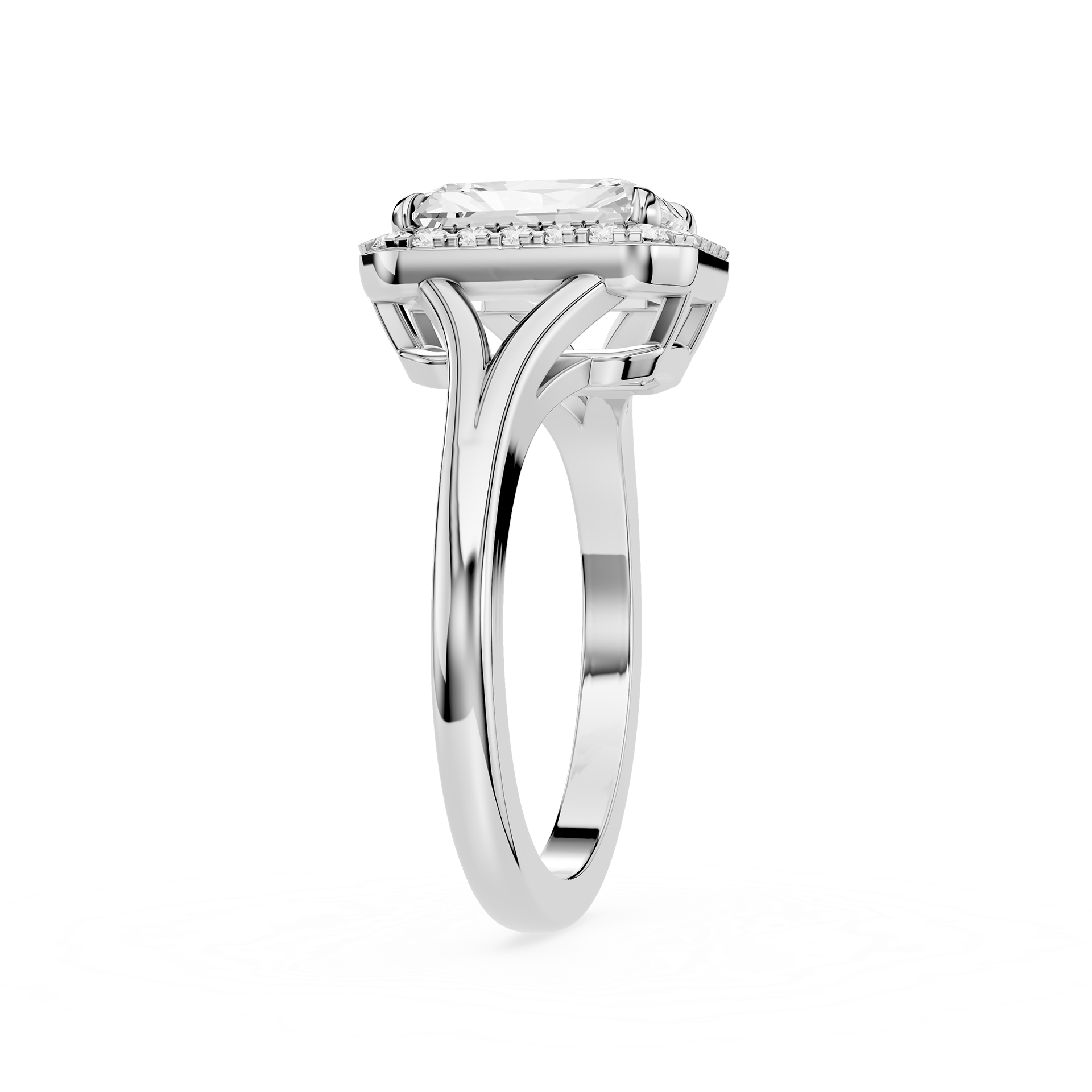Radiant Halo Lab Grown Diamond Engagement Ring