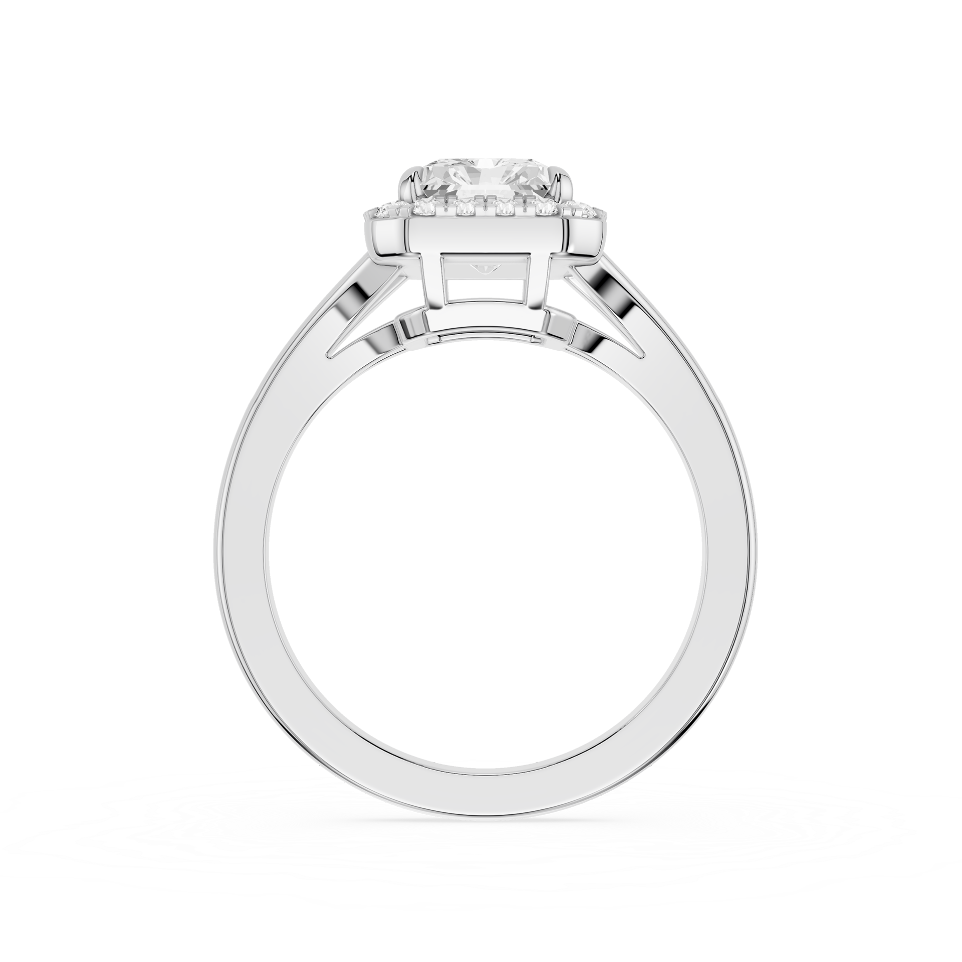 Radiant Halo Lab Grown Diamond Engagement Ring
