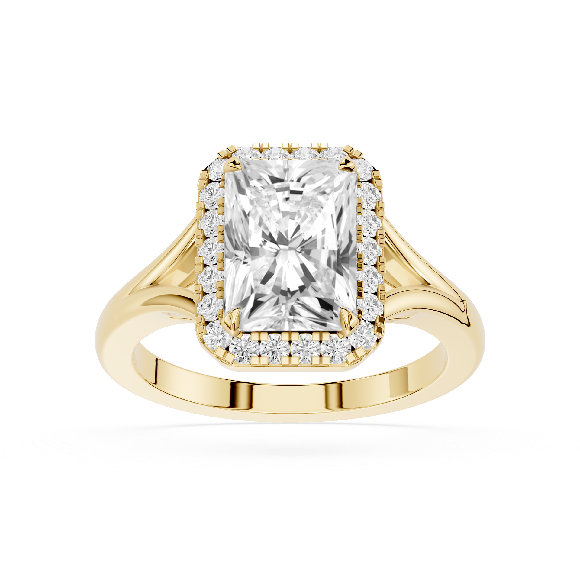 Radiant Halo Lab Grown Diamond Engagement Ring