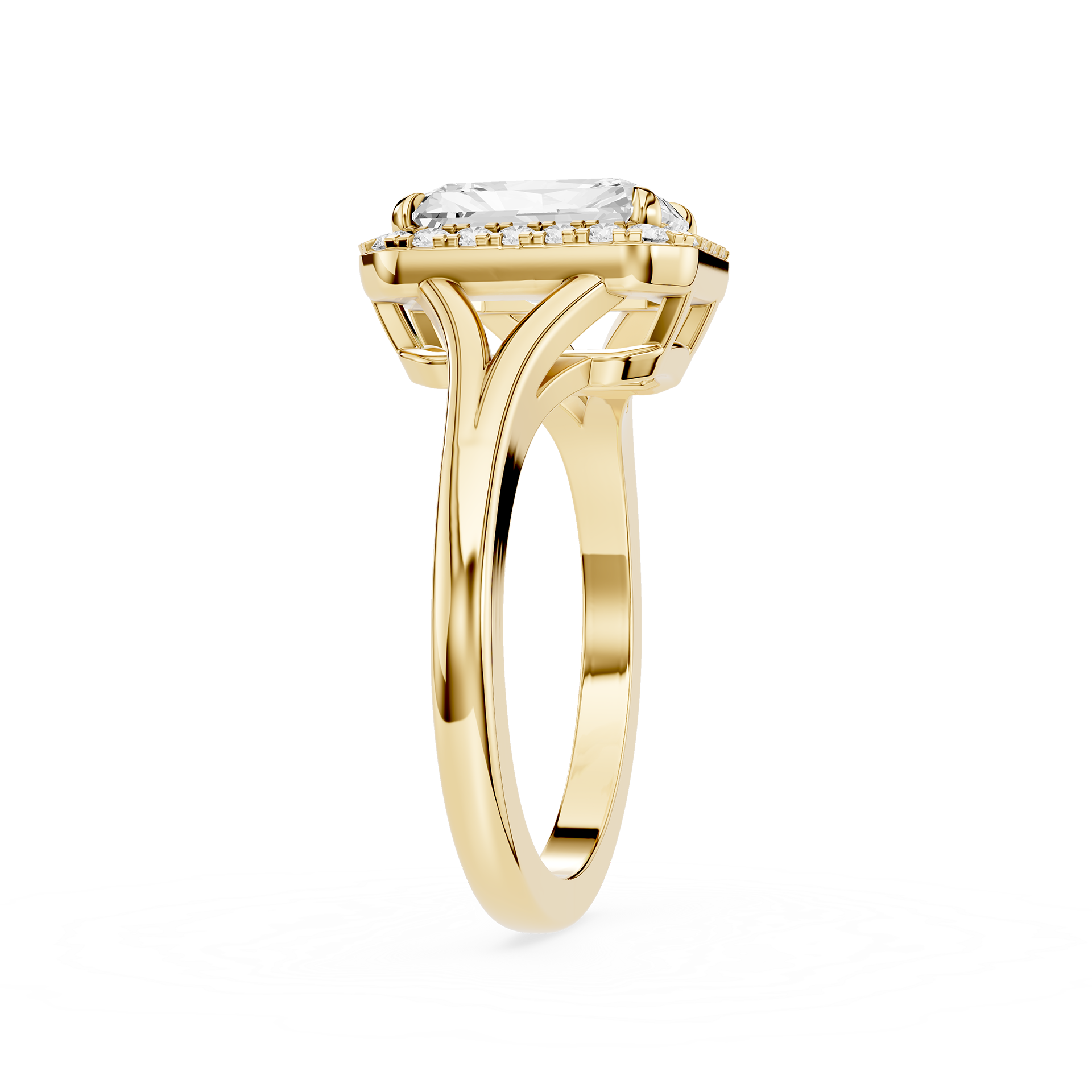 Radiant Halo Lab Grown Diamond Engagement Ring