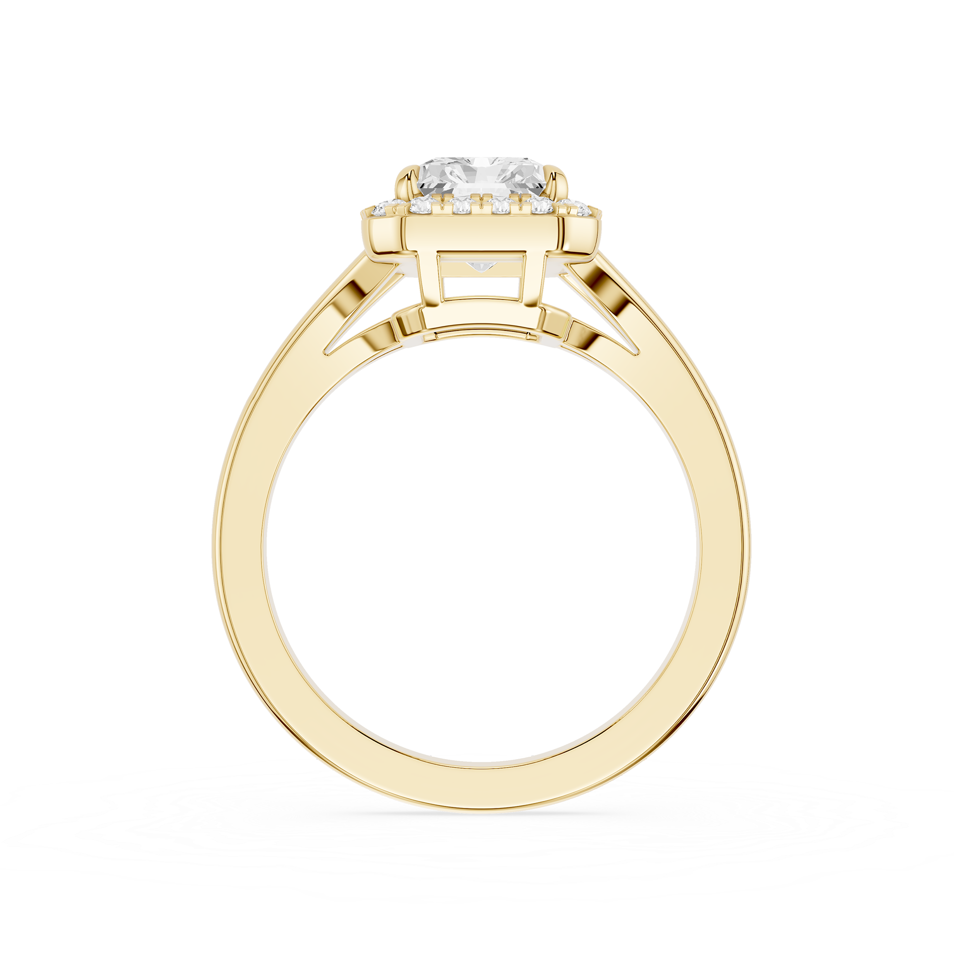 Radiant Halo Lab Grown Diamond Engagement Ring