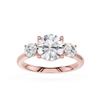Round Three Stone Lab Grown Diamond Engagement Ring