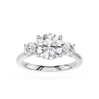 Round Three Stone Lab Grown Diamond Engagement Ring