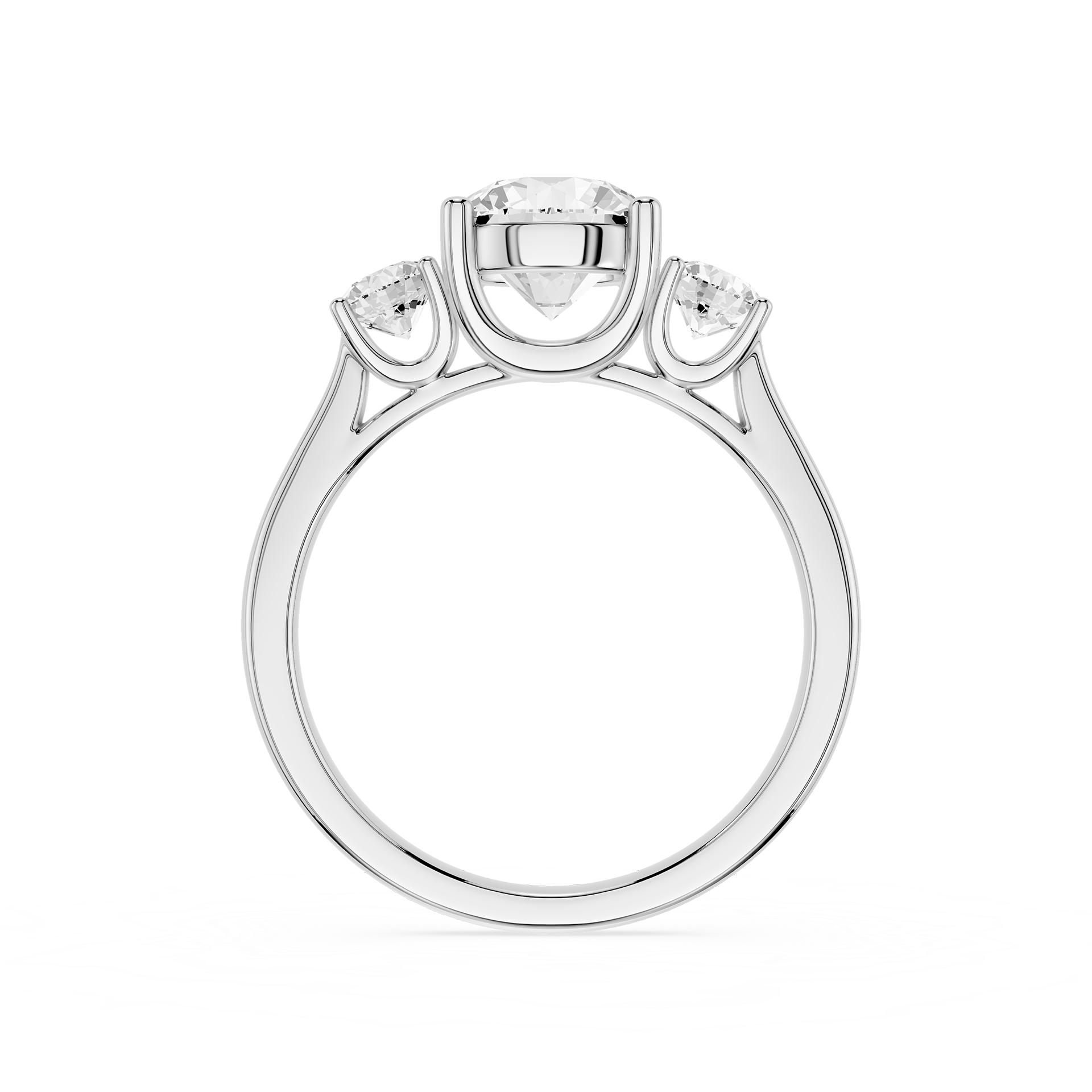 Round Three Stone Lab Grown Diamond Engagement Ring