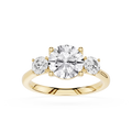 Round Three Stone Lab Grown Diamond Engagement Ring