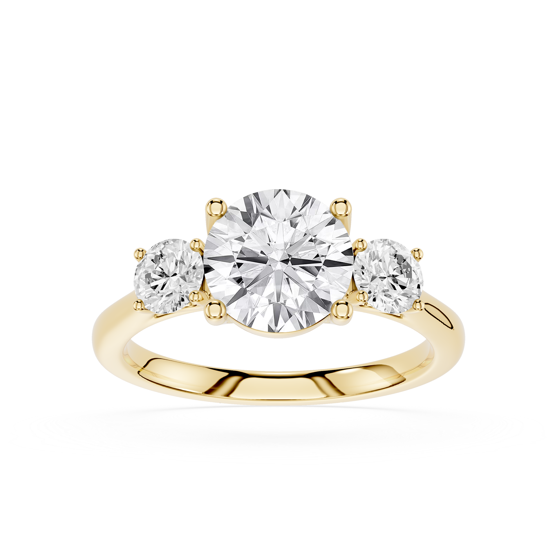 Round Three Stone Lab Grown Diamond Engagement Ring