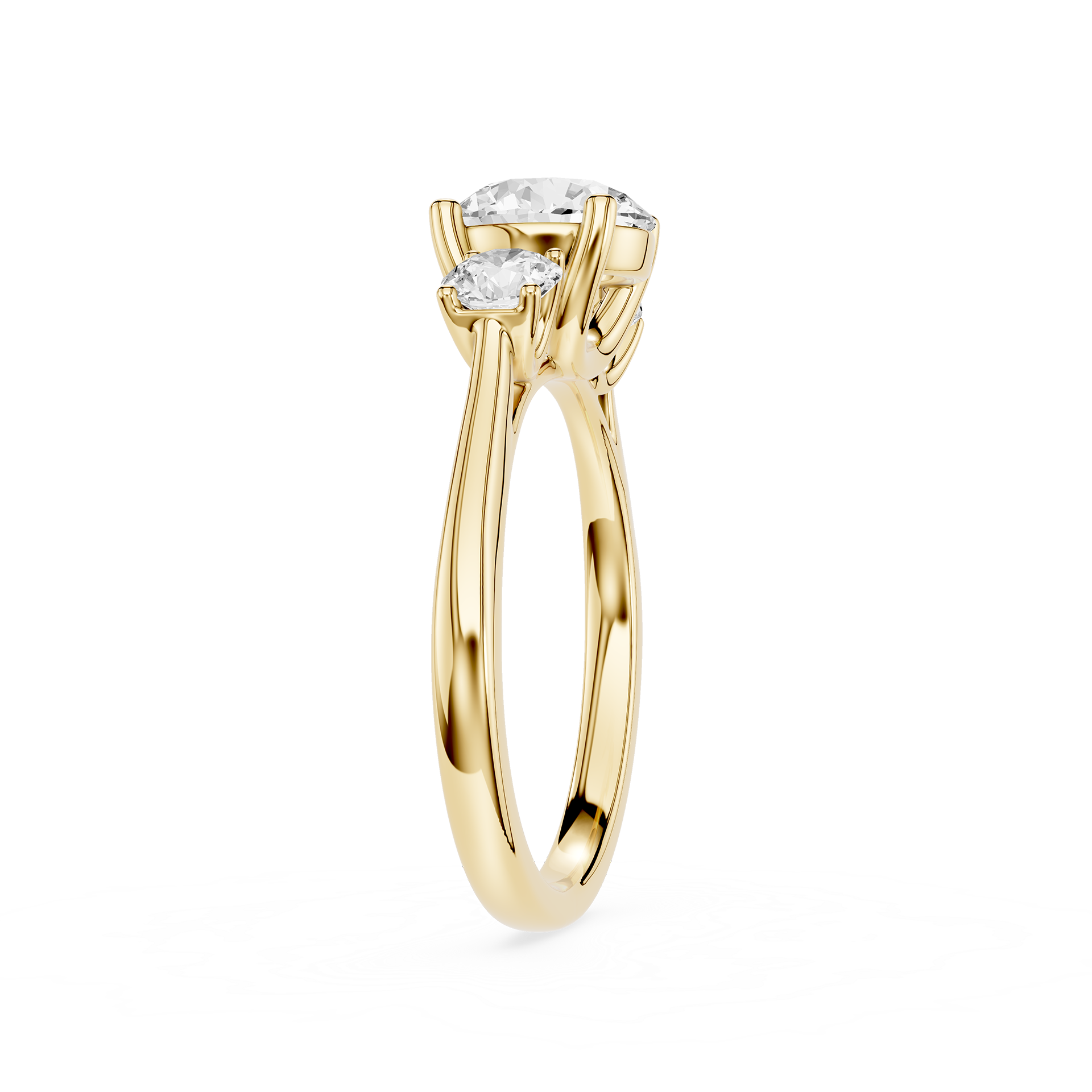 Round Three Stone Lab Grown Diamond Engagement Ring