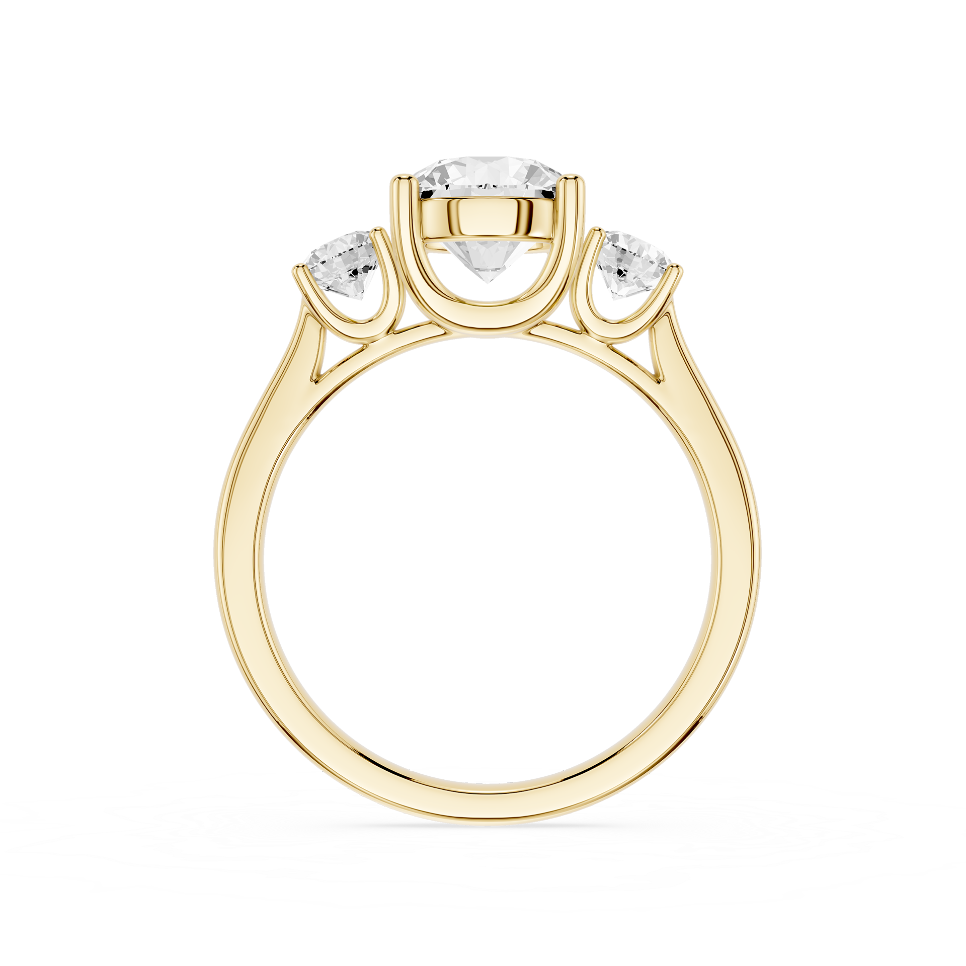 Round Three Stone Lab Grown Diamond Engagement Ring