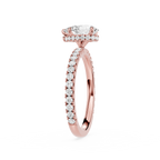 Pear Cut Lab Grown Diamond Hidden Halo Engagement Ring