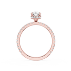Pear Cut Lab Grown Diamond Hidden Halo Engagement Ring