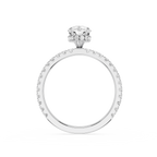 Pear Cut Lab Grown Diamond Hidden Halo Engagement Ring