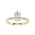 Pear Cut Lab Grown Diamond Hidden Halo Engagement Ring