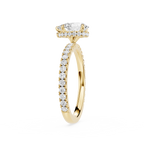 Pear Cut Lab Grown Diamond Hidden Halo Engagement Ring