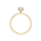 Pear Cut Lab Grown Diamond Hidden Halo Engagement Ring