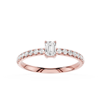 Emerald Cut Lab Grown Diamond Solitaire Engagement Ring