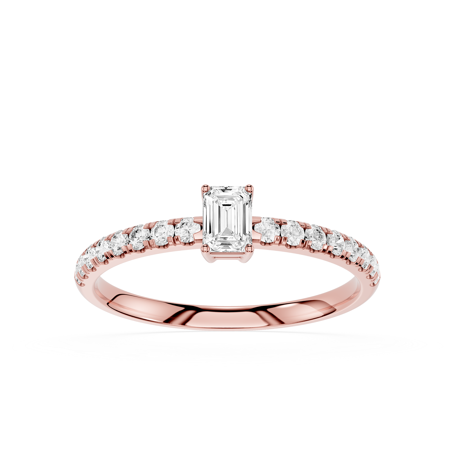 Emerald Cut Lab Grown Diamond Solitaire Engagement Ring