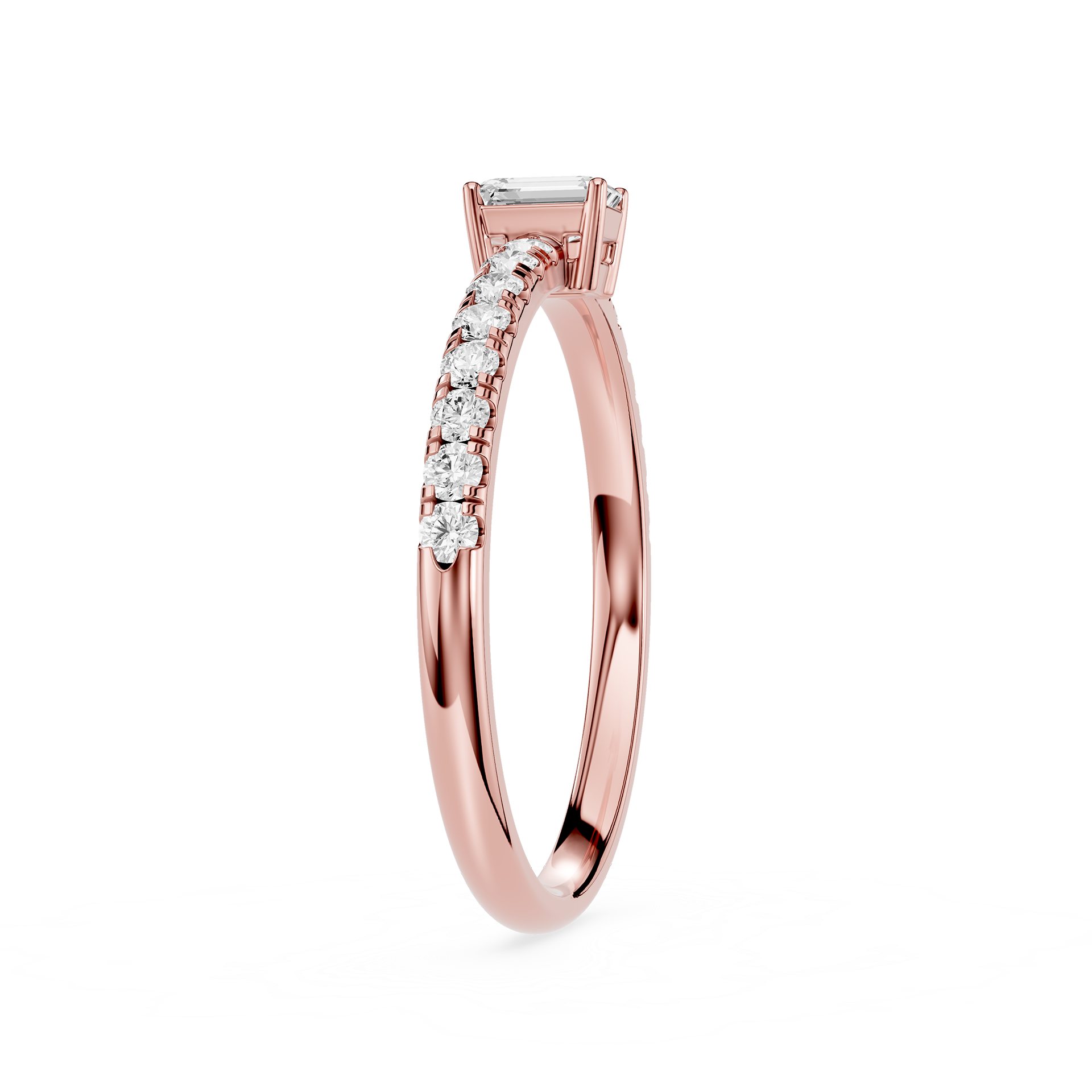 Emerald Cut Lab Grown Diamond Solitaire Engagement Ring