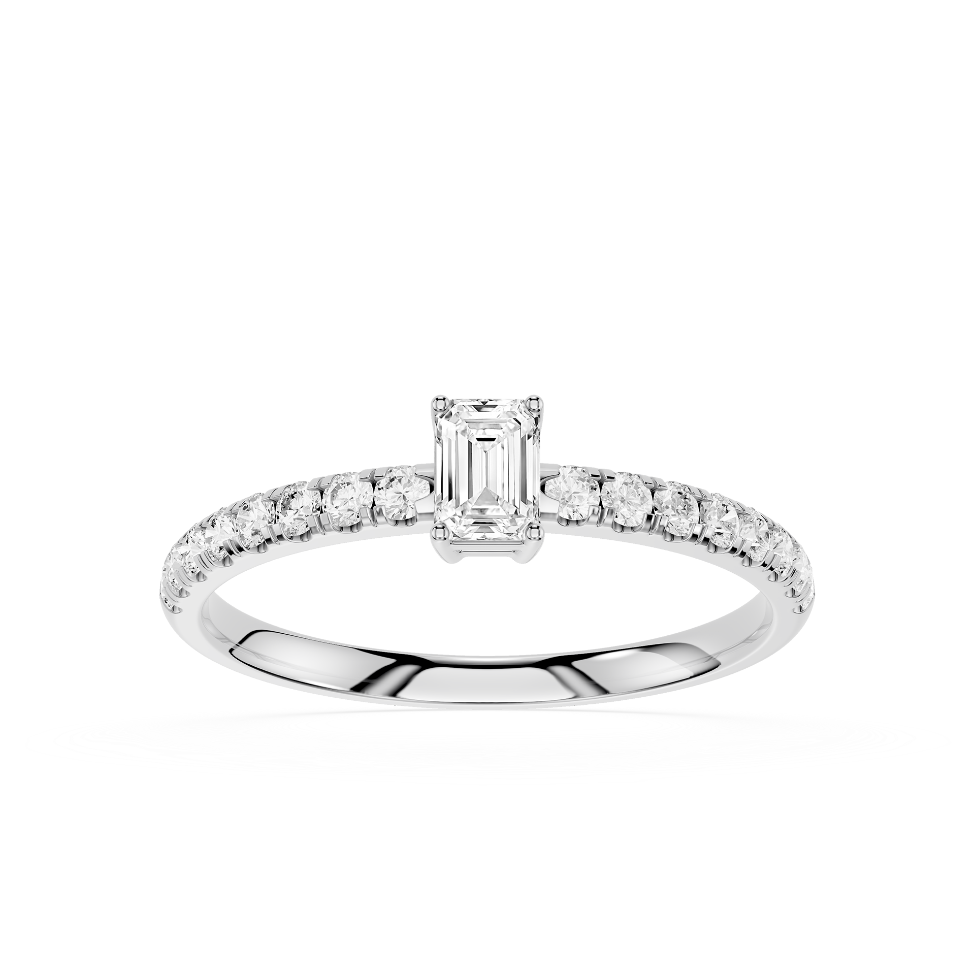 Emerald Cut Lab Grown Diamond Solitaire Engagement Ring
