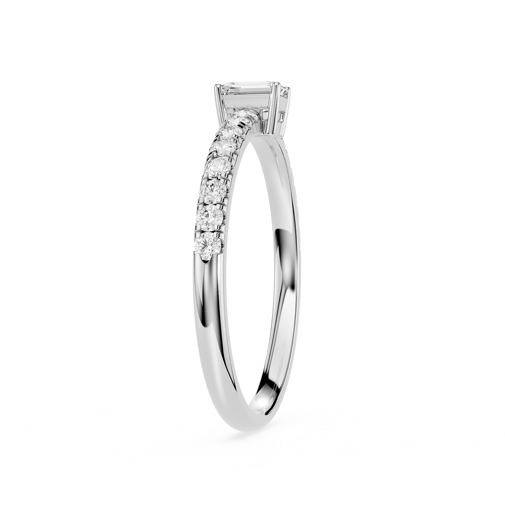 Emerald Cut Lab Grown Diamond Solitaire Engagement Ring